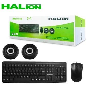 Kit Teclado Mouse Parlante 3 En 1 Halion Ha-Kit45